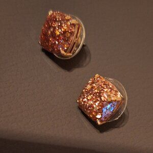 Kate Spade New York Rose Gold Tone Square Stud Earrings – Multi Glitter